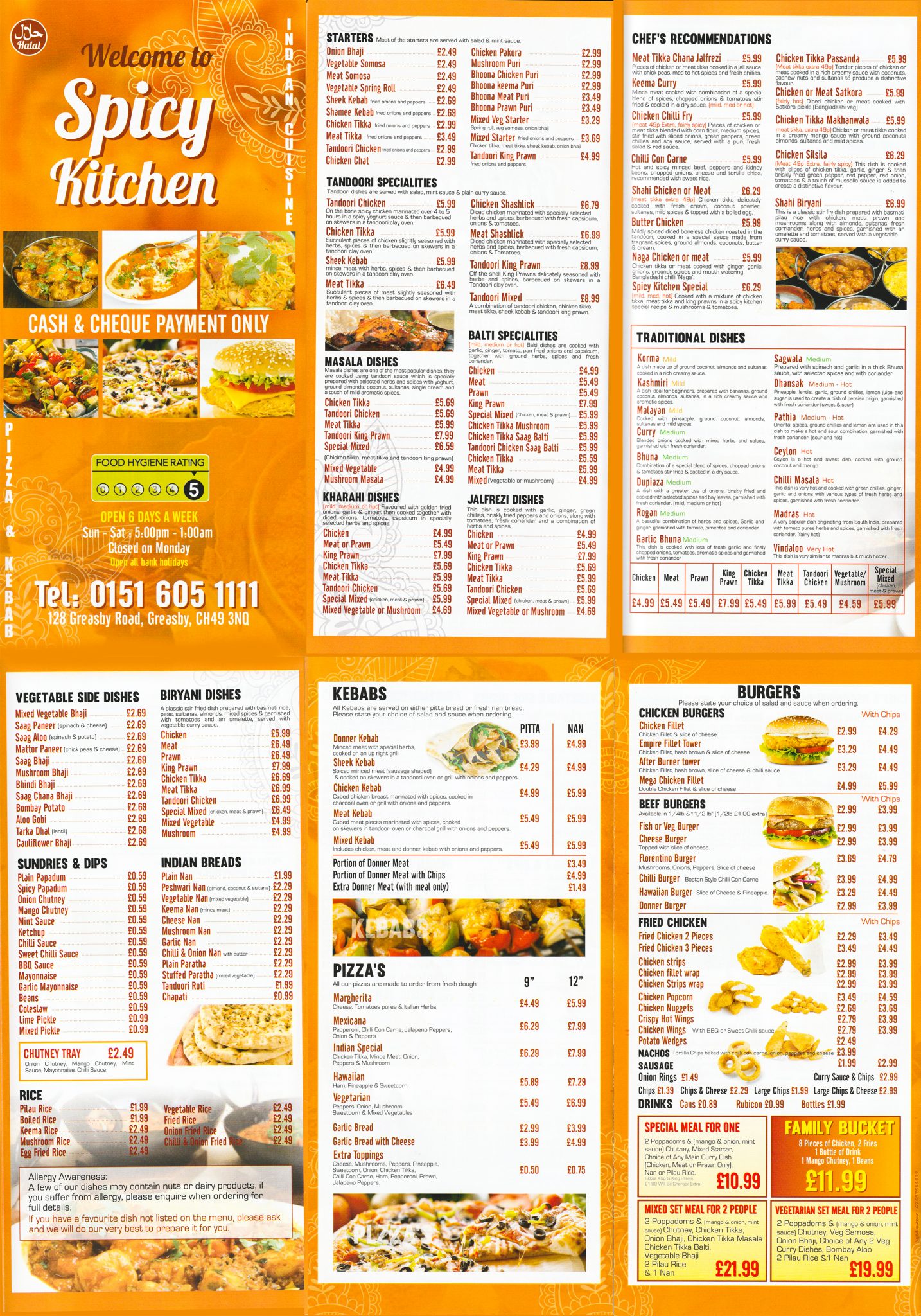 Spicy Kitchen Menu